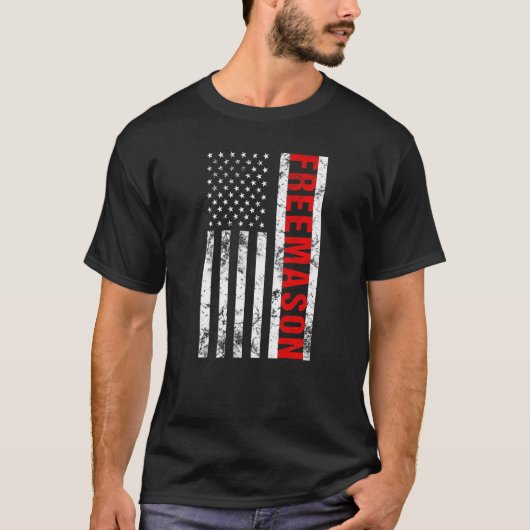Amerikaanse vlag Vrijmetselaar T-shirt (Voorkant)