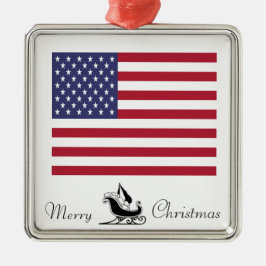 Amerikaanse vlag vrolijk kerstfeest Ornament