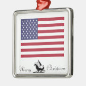 Amerikaanse vlag vrolijk kerstfeest Ornament (Links)