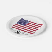 Amerikaanse vlag Vrolijk kerstpapier Borden Papieren Bordje (Gekanteld)
