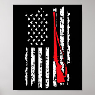 Amerikaanse Vlag Vrouwen Mannen Shotgun Hunting Poster
