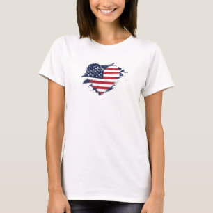 Amerikaanse vlag Vrouwen USA Star Stripes Vierde j T-shirt