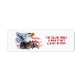 Amerikaanse Vlag VS 4 juli Retouradres Etiket (Voorkant)