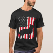 Amerikaanse vlag VS Australische vee hond blauw ro T-shirt (Voorkant)