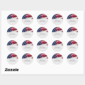 Amerikaanse Vlag VS Bedrijfsnaam Ronde Sticker (Vel)