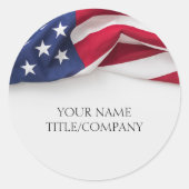 Amerikaanse Vlag VS Bedrijfsnaam Ronde Sticker (Voorkant)