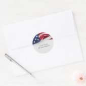 Amerikaanse Vlag VS Bedrijfsnaam Ronde Sticker (Envelop)