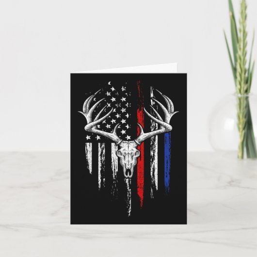 Amerikaanse vlag VS Bow Whitetail Deer Hu Kaart (Voorkant)