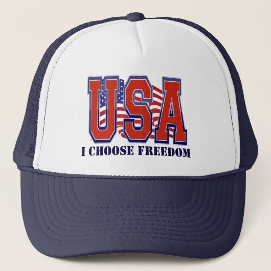 Amerikaanse Vlag VS Ik Kies Vrijheid Patriottisch Trucker Pet (Voorkant)