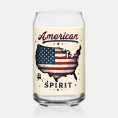  Amerikaanse Vlag VS Kaart Distressed Art Blikvorm Glas (Achterkant)