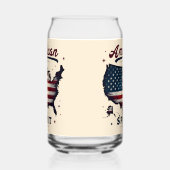  Amerikaanse Vlag VS Kaart Distressed Art Blikvorm Glas (Links)