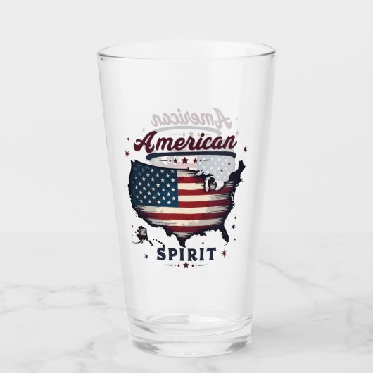  Amerikaanse Vlag VS Kaart Distressed Art Glas (Achterkant)