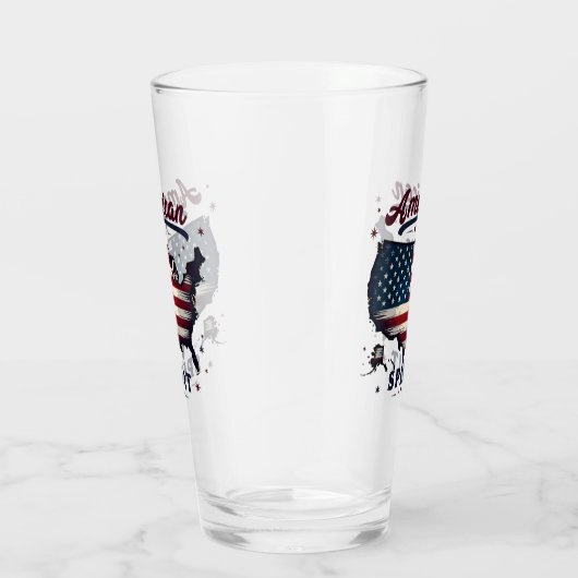  Amerikaanse Vlag VS Kaart Distressed Art Glas (Rechts)