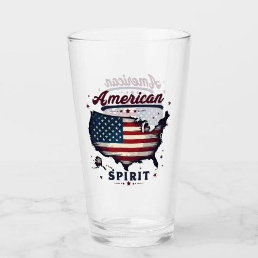  Amerikaanse Vlag VS Kaart Distressed Art Glas (Voorkant)