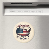  Amerikaanse Vlag VS Kaart Distressed Art Magneet (Insitu (Vaatwasser))