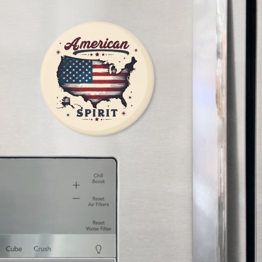 Amerikaanse Vlag VS Kaart Distressed Art Magneet (Insitu (Koelkast))