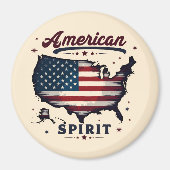 Amerikaanse Vlag VS Kaart Distressed Art Magneet (Voorkant)