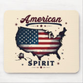 Amerikaanse Vlag VS Kaart Distressed Art Muismat (Voorkant)