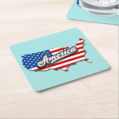 Amerikaanse vlag/VS-kaartset Onderzetter (Schuin)