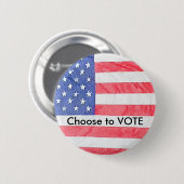 Amerikaanse vlag VS "Kies om te stemmen" Button (Voorkant /achterkant)