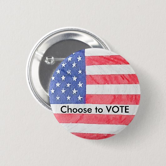 Amerikaanse vlag VS "Kies om te stemmen" Button (Voorkant /achterkant)