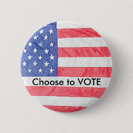 Amerikaanse vlag VS "Kies om te stemmen" Button