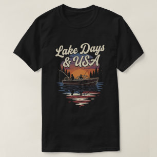 Amerikaanse vlag VS: Meerdaagse Patriottische Visb T-shirt