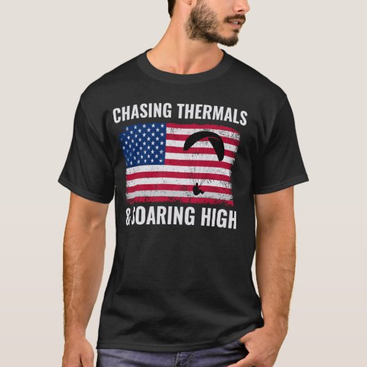 Amerikaanse vlag VS Paragliding Pilot Paraglider P T-shirt (Voorkant)