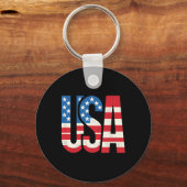 Amerikaanse vlag VS Patriottische VS 4 juli Sleutelhanger (Voorkant)