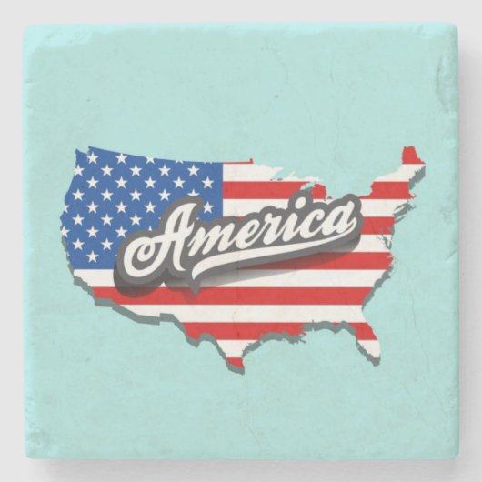 Amerikaanse vlag/VS Stone Onderzetter (Voorkant)