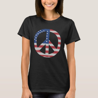 Amerikaanse vlag VS Vredesbord Hand Patriottisch T-shirt