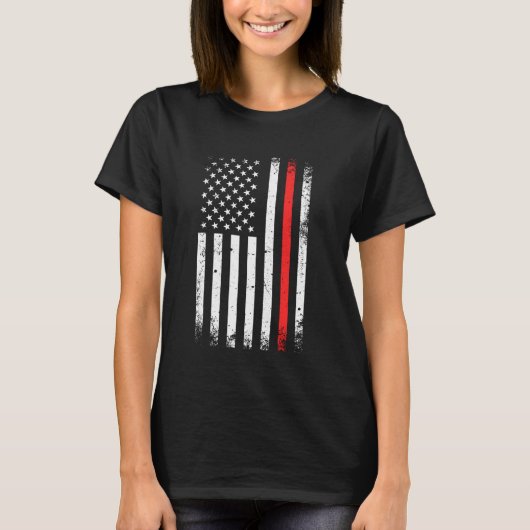 Amerikaanse Vlag Vuurman Trotse Brandweerman Held T-shirt (Voorkant)