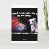 Amerikaanse vlag, vuurwerk en Vrijheidsbeeld Kaart (Achterkant)