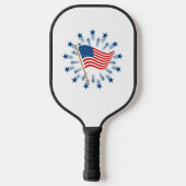 Amerikaanse Vlag Vuurwerk explosie 4 juli Pickleball Paddle (Achterkant)