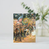Amerikaanse Vlag Vuurwerk Firecracker Parade Briefkaart (Staand voorkant)