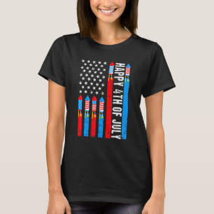 Amerikaanse vlag vuurwerk Patriottische outfits Ha T-shirt