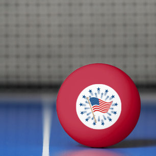 Amerikaanse Vlag Vuurwerk Sterrenexplosie 4 juli Pingpongbal