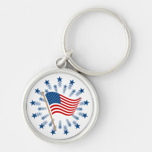 Amerikaanse Vlag Vuurwerk Sterrenexplosie 4 juli Sleutelhanger