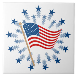 Amerikaanse Vlag Vuurwerk Sterrenexplosie 4 juli Tegeltje