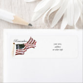 Amerikaanse vlag w/ Crosses - herinner de slachtof Etiket (Insitu)