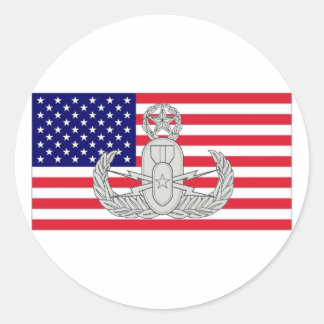 Amerikaanse vlag w / EOD Badge Ronde Sticker
