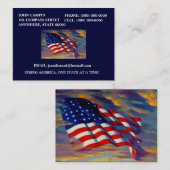 AMERIKAANSE VLAG WAAR IN DE VISITEKAARTJES VAN DE  (Voorkant / Achterkant)