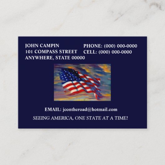 AMERIKAANSE VLAG WAAR IN DE VISITEKAARTJES VAN DE  (Voorkant)