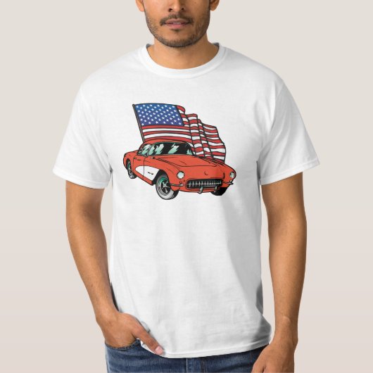 Amerikaanse vlag  waarde van de auto T-shirt (Voorkant)