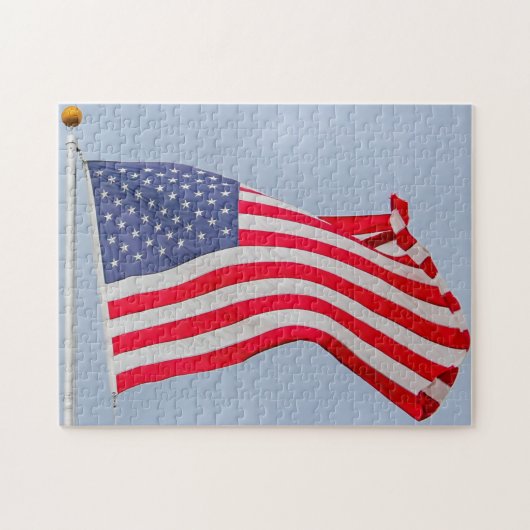 Amerikaanse vlag | Wachten in de wind Legpuzzel (Horizontaal)