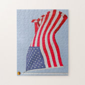 Amerikaanse vlag | Wachten in de wind Legpuzzel (Verticaal)