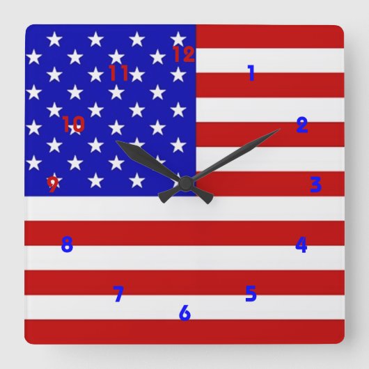 Amerikaanse vlag - wandklok (Voorkant)