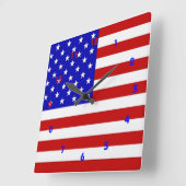 Amerikaanse vlag - wandklok (Hoek)