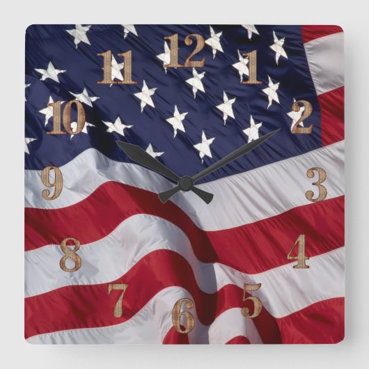 Amerikaanse vlag wandklok (Voorkant)