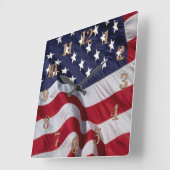 Amerikaanse vlag wandklok (Hoek)